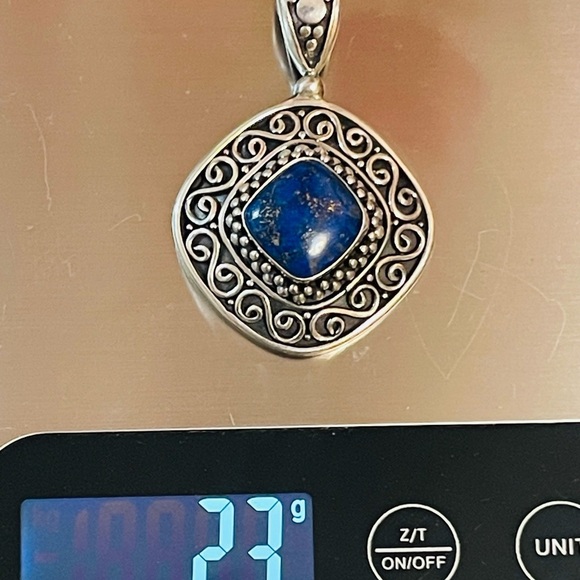 BA Suarti Designer Signed Sterling Silver 925 Blue Lapis lazuli pendant Bali - Picture 3 of 10